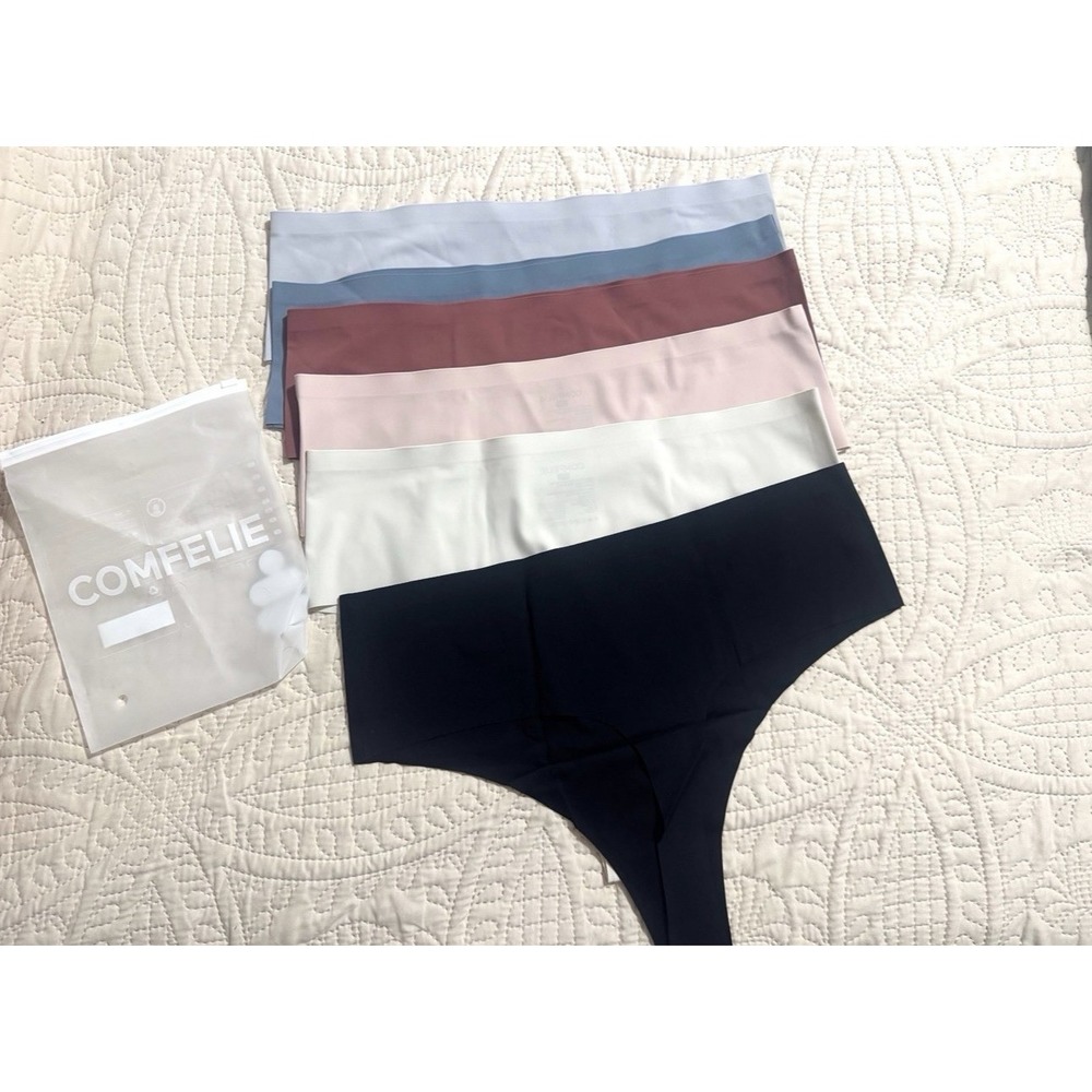 Comfelie 6-Pack Seamless No Show Bikini Panties 3XL Soft Stretch Multicolor
